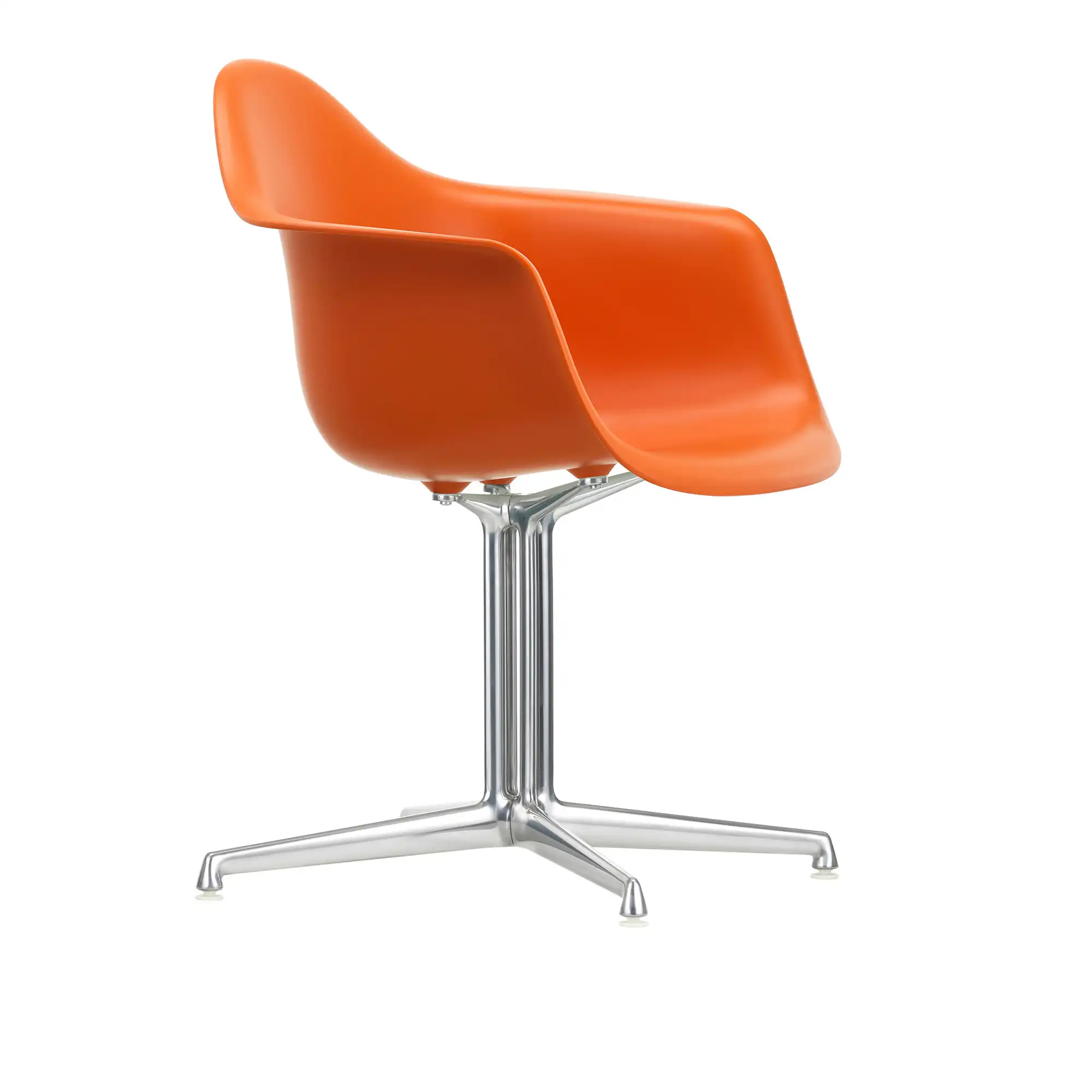 Eames Plastic Armchair DAL - 43 Rusty Orange - Aluminium Polished