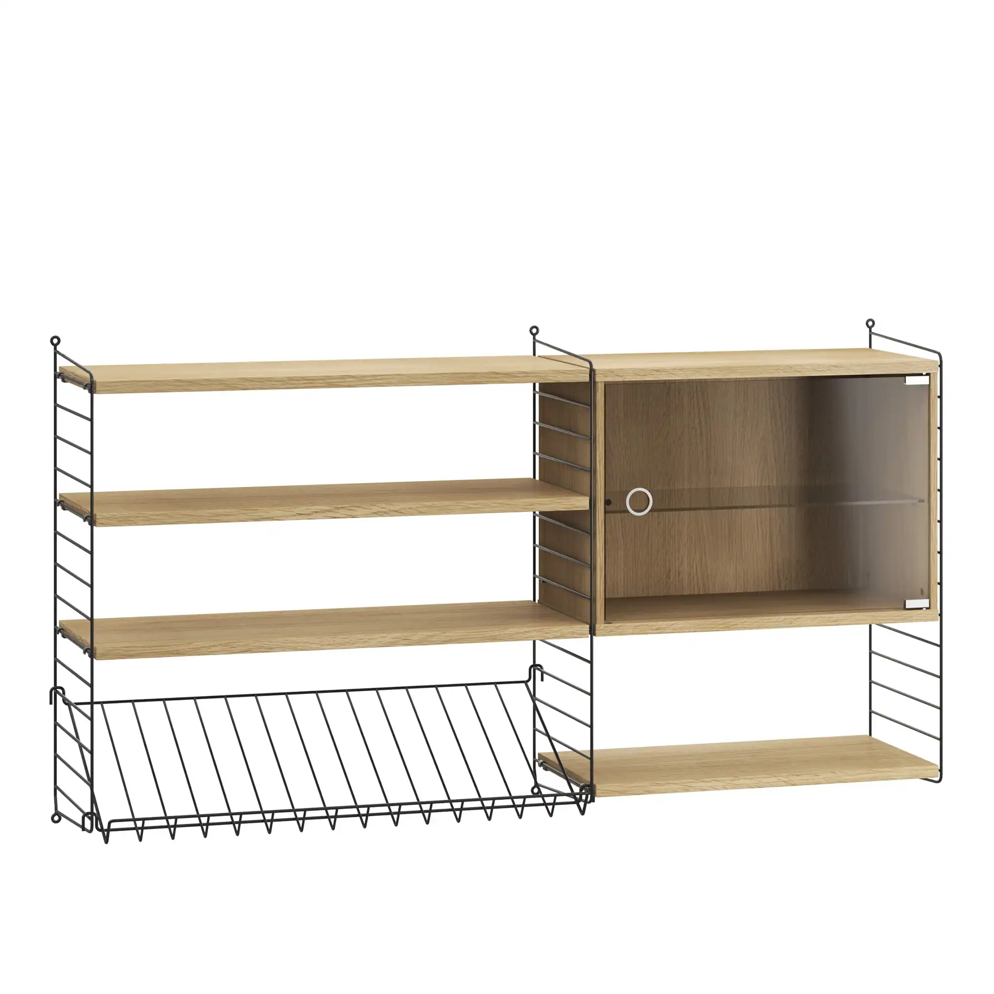 Stue hyllesystem S eik/svart