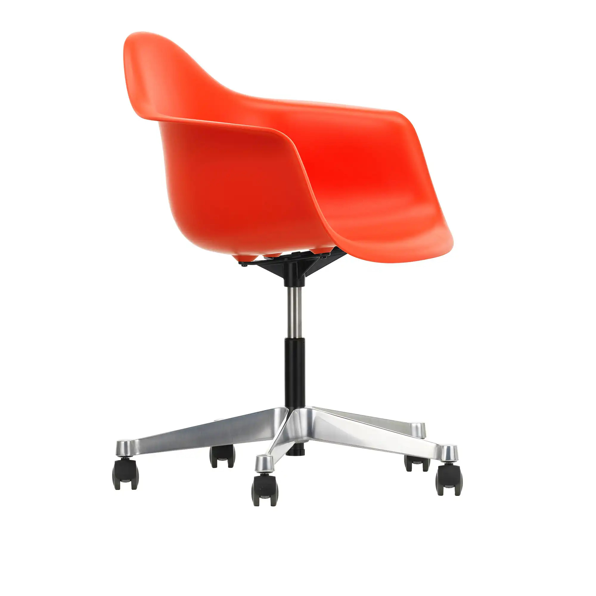 Eames Plastic Armchair PACC - 03 Poppy Red - Castors Soft