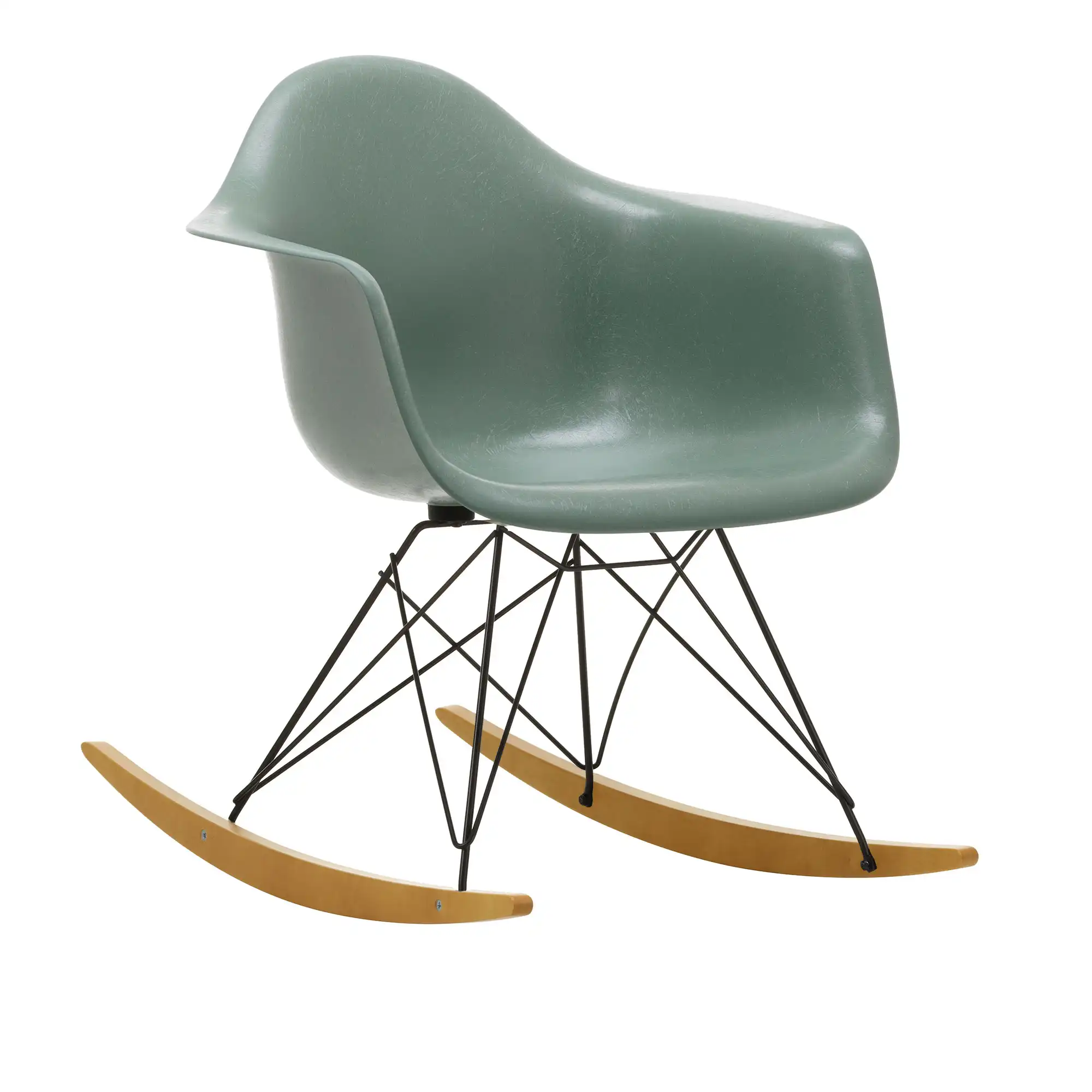 Eames Fiberglass Armchair RAR gyngestol Basic Dark/Golden Maple