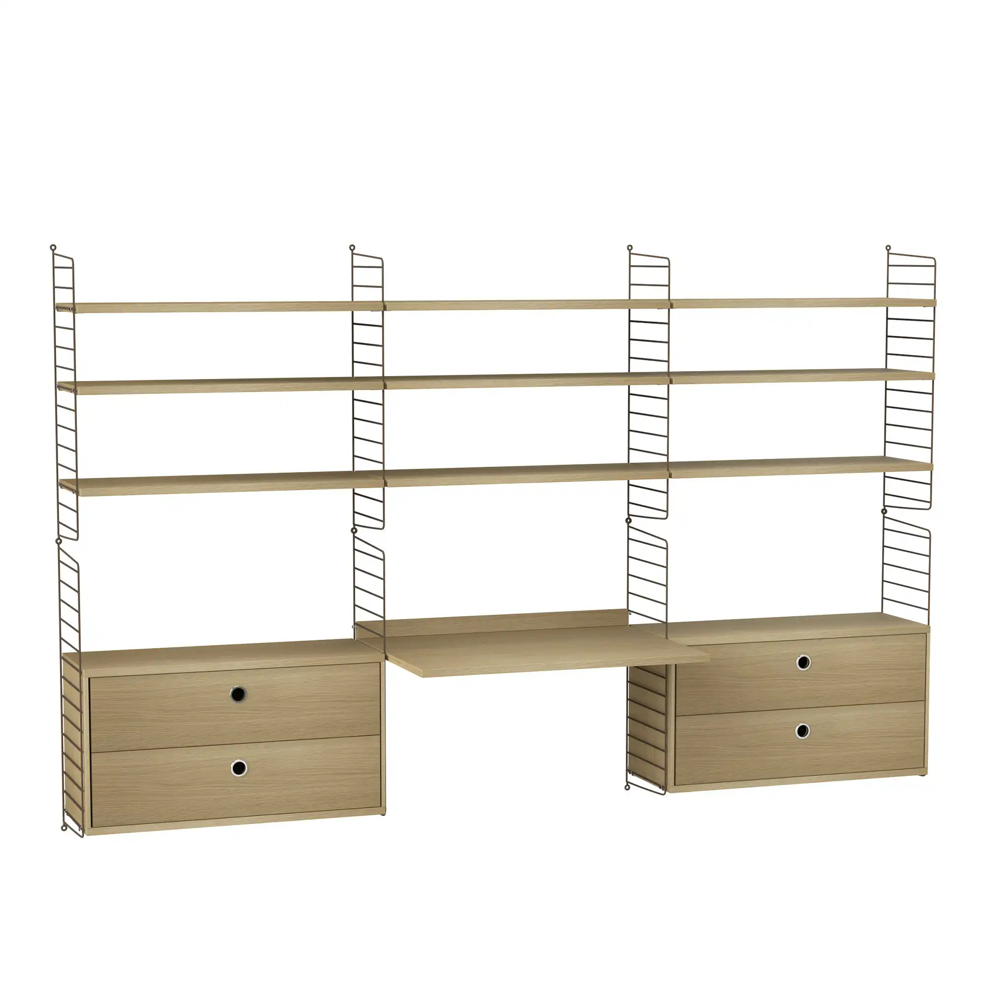 Kontor hyllesystem F eik/brun