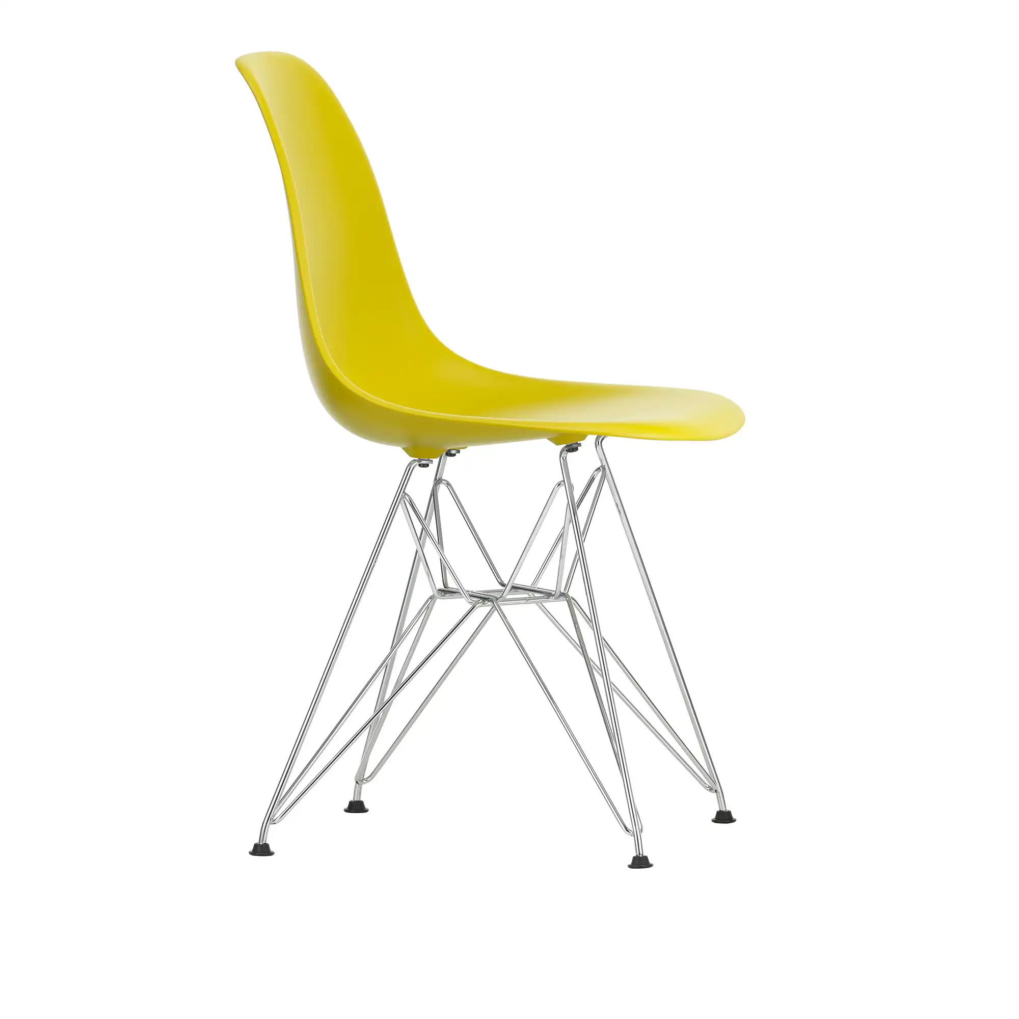 Eames Plastic Chair DSR - 34 Mustard - Chrome Base