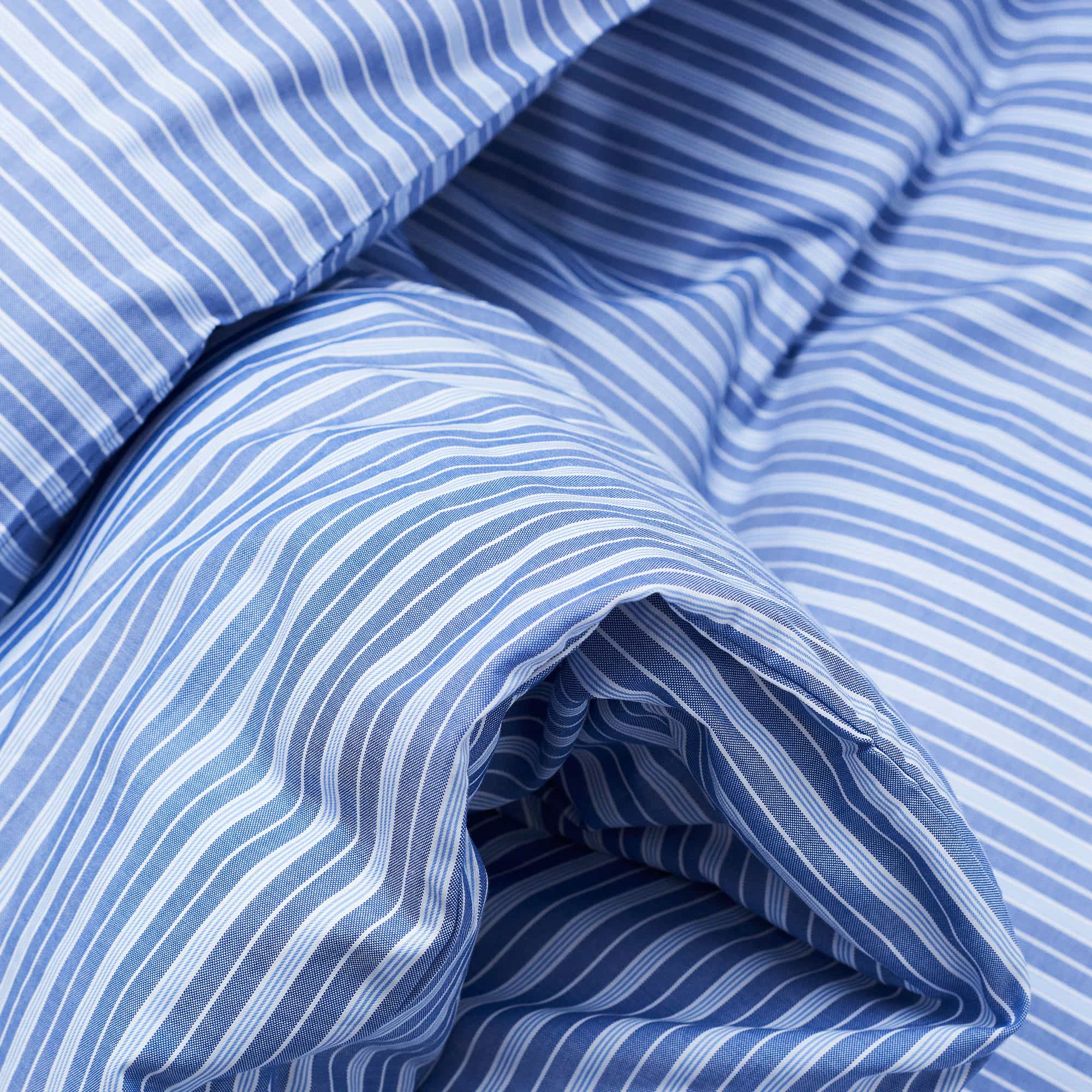 Wall Street Duvet Cover Oxford Stripe Medium Blue