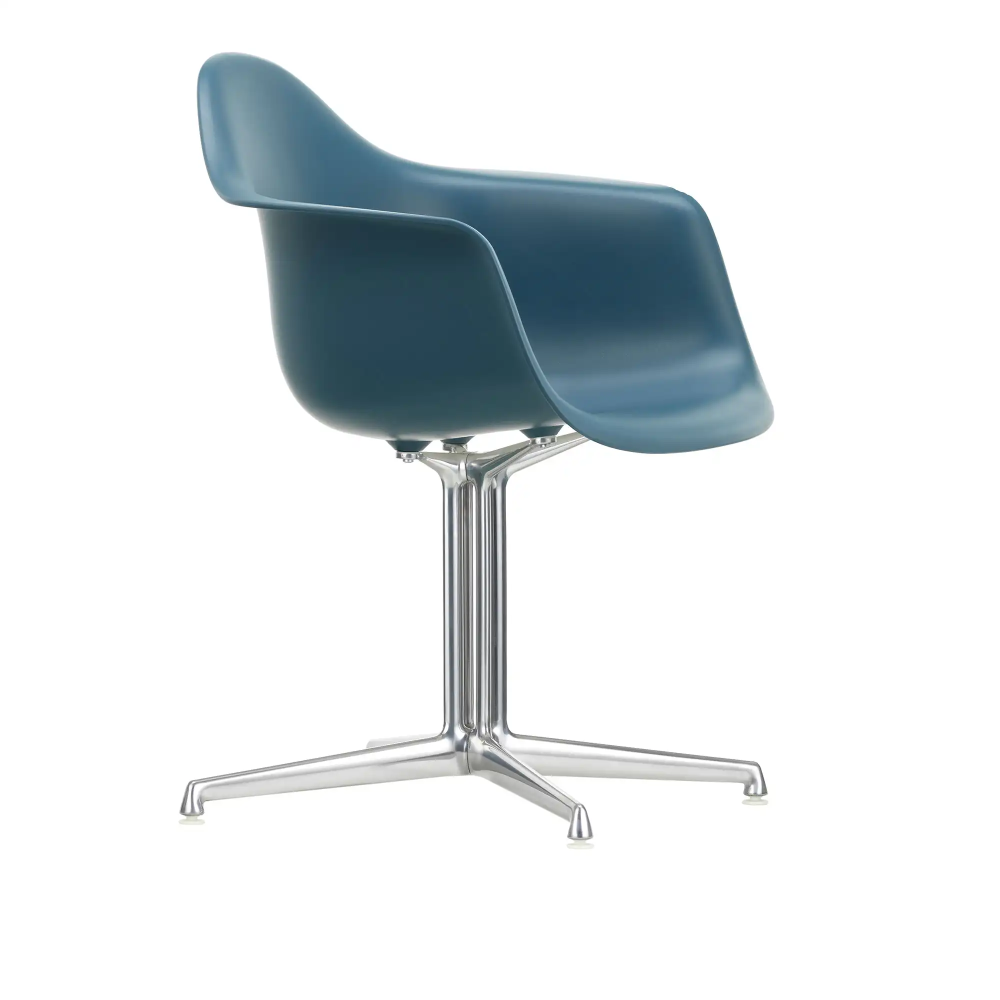 Eames Plastic Armchair DAL - 83 Sea Blue - Aluminium Polished