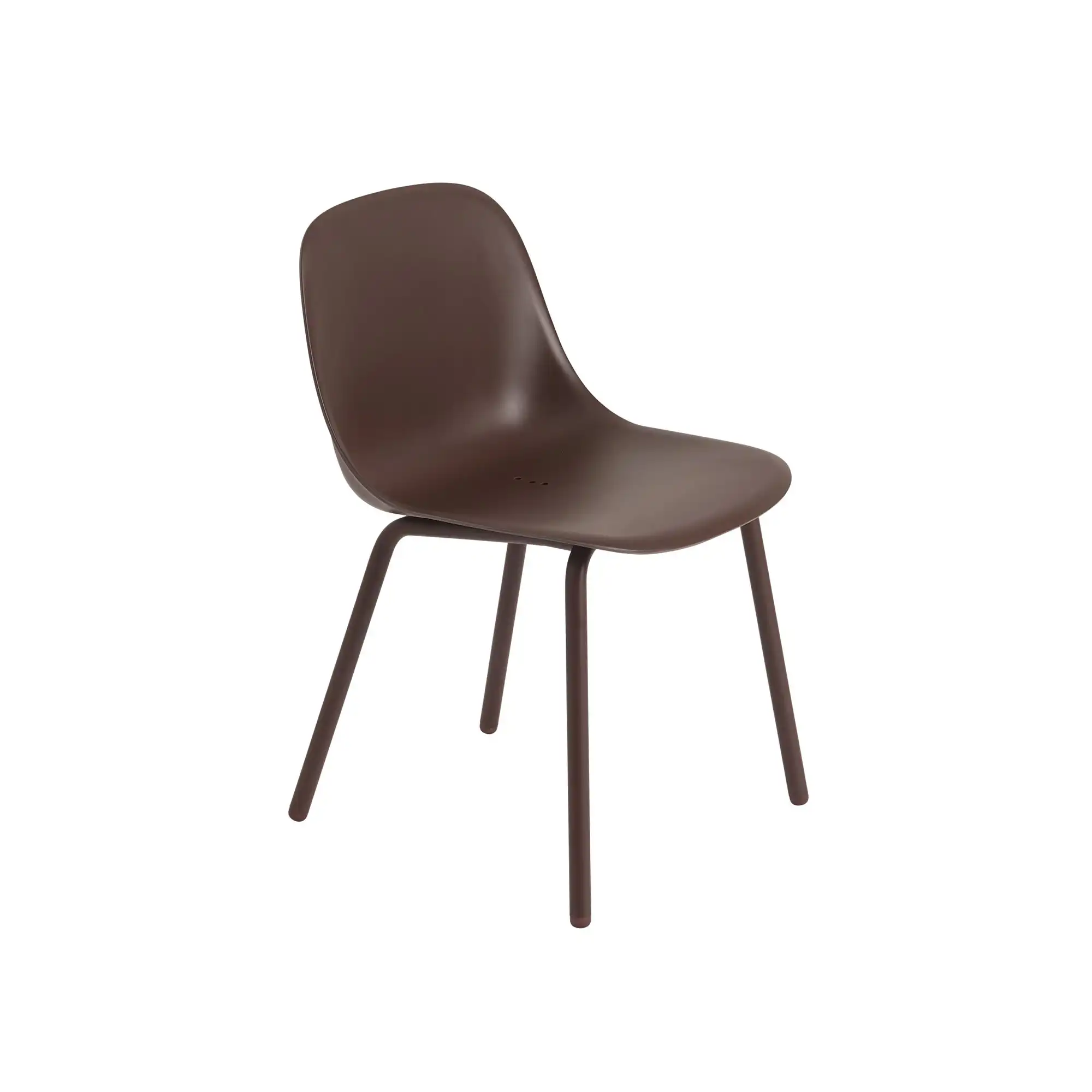 Fiber outdoor dining chair brown red