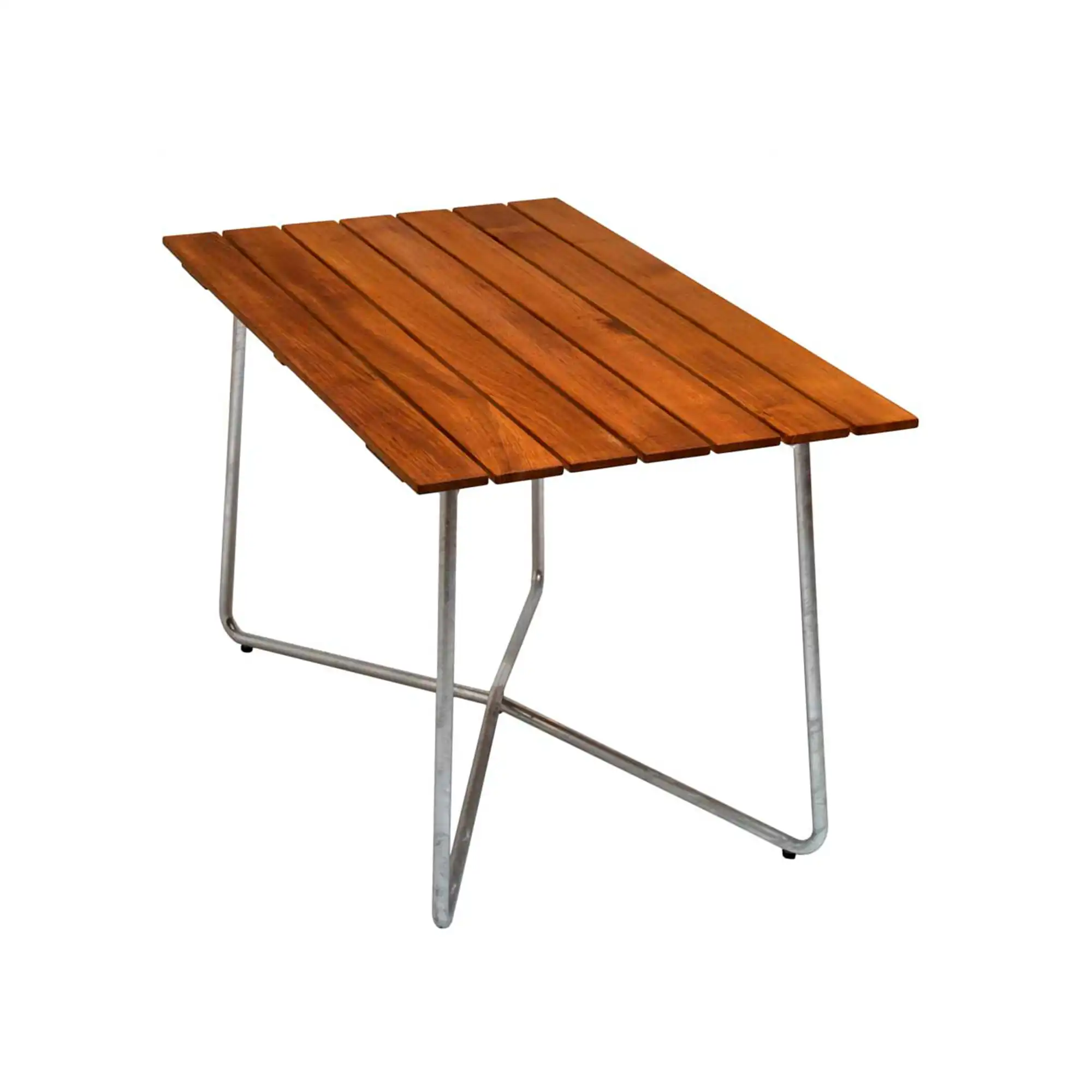 Bord B25A 120cm varmforsinket stativ ubehandlet teak