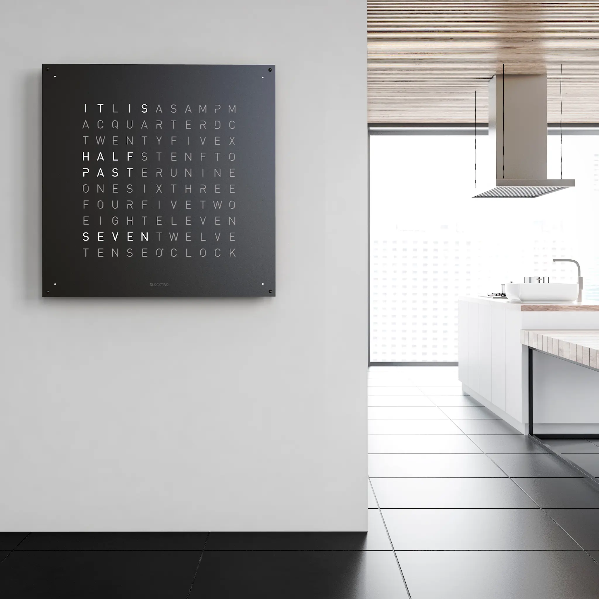 Qlocktwo Earth 90 Creator's Edition – Black Pepper