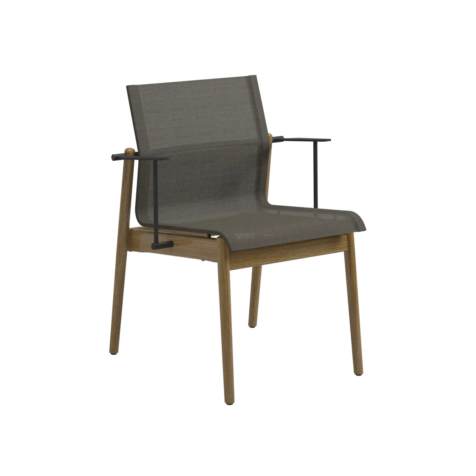 Sway Teak Stacking Chair with Arms