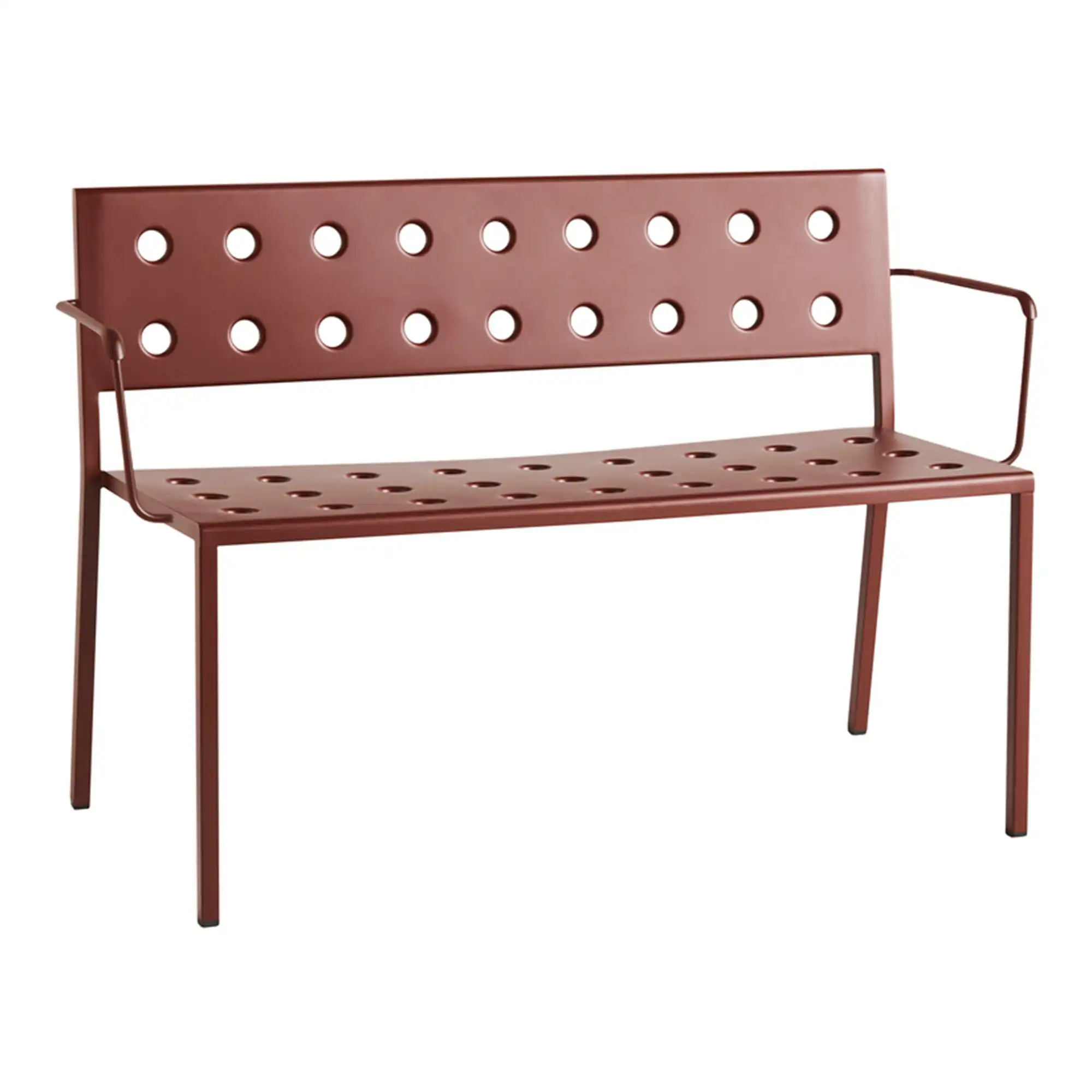 Balcony Dining Bench w. arm / Iron Red