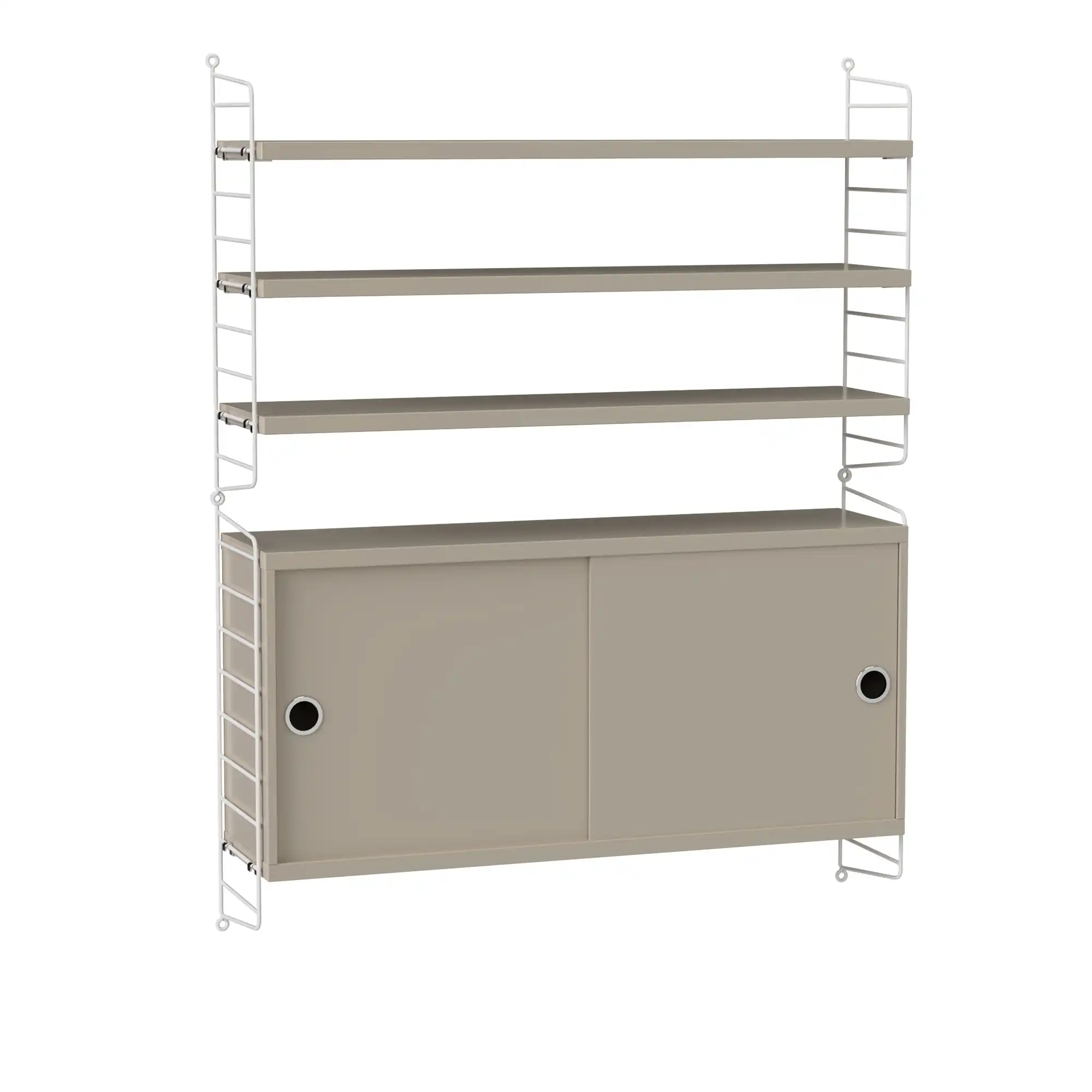 Stue hyllesystem I beige/hvit
