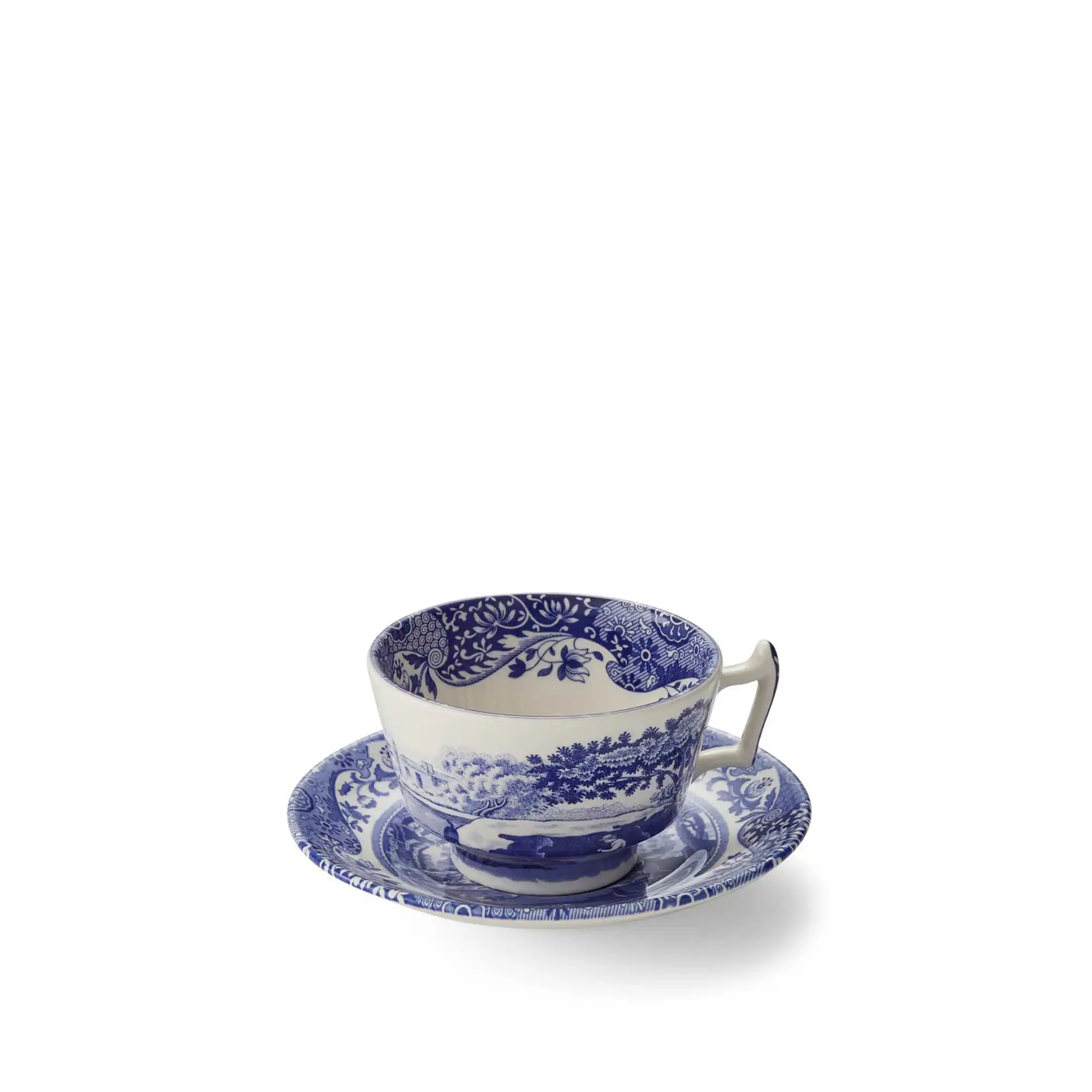 Blue Italian frokostkopp og underfat