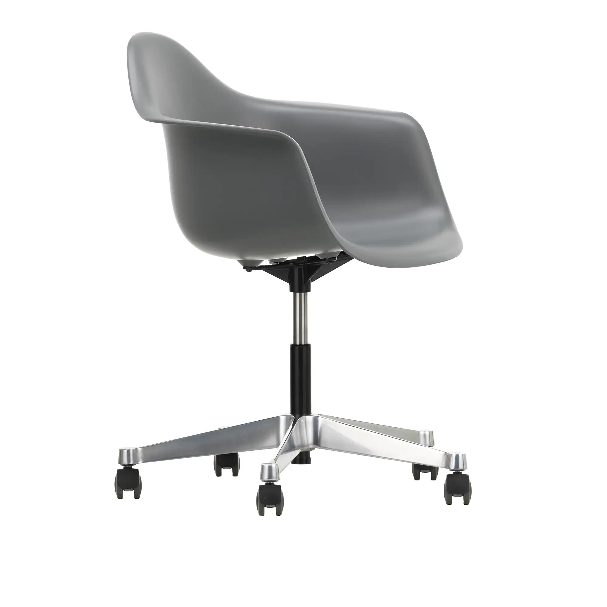 Eames Plastic Armchair PACC - 56 Granite Grey - Castors Soft