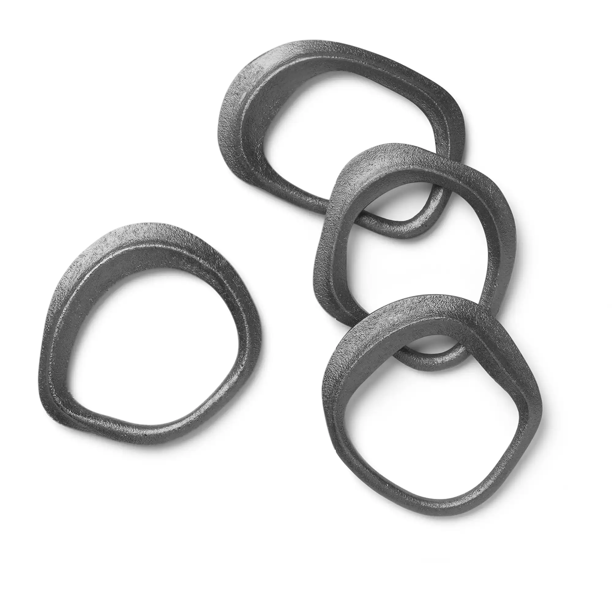 Flow Napkin Rings - Set of 4 - Black Brass