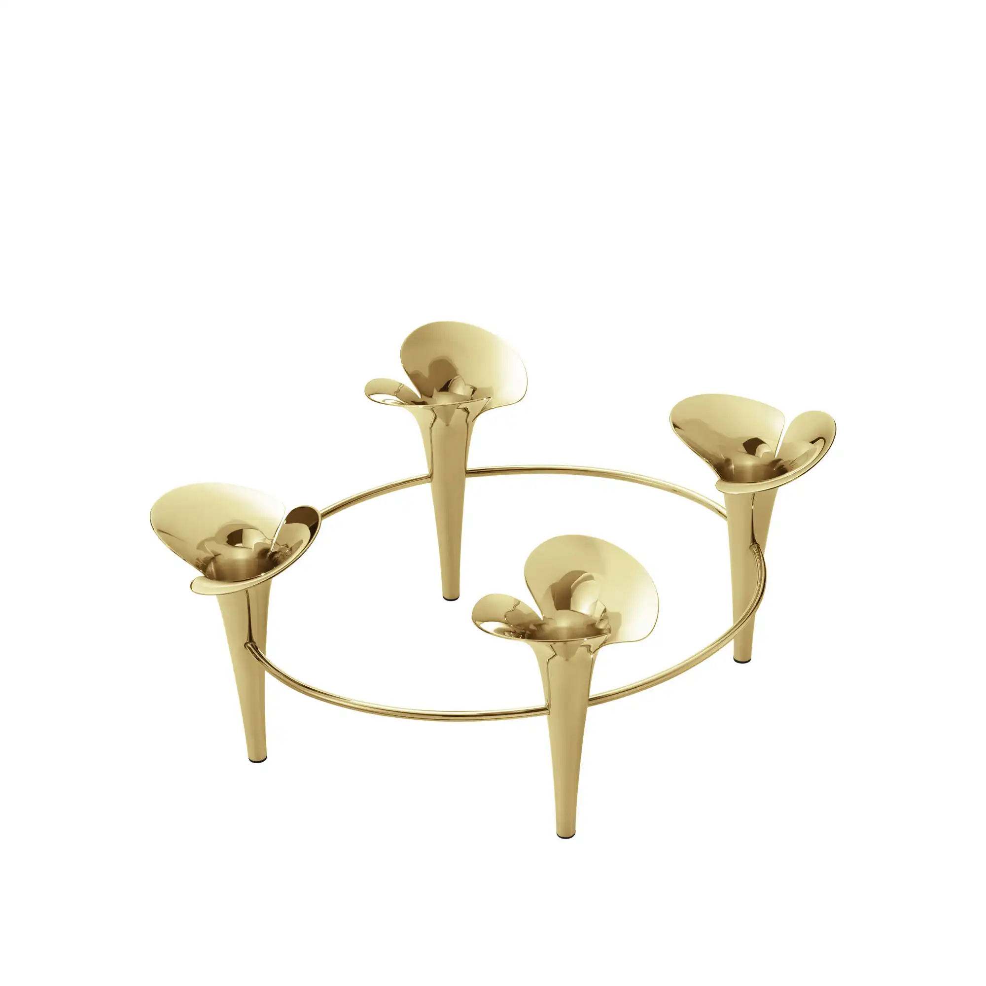 Bloom Botanica Taper Candleholder, 4 Candles, Gold