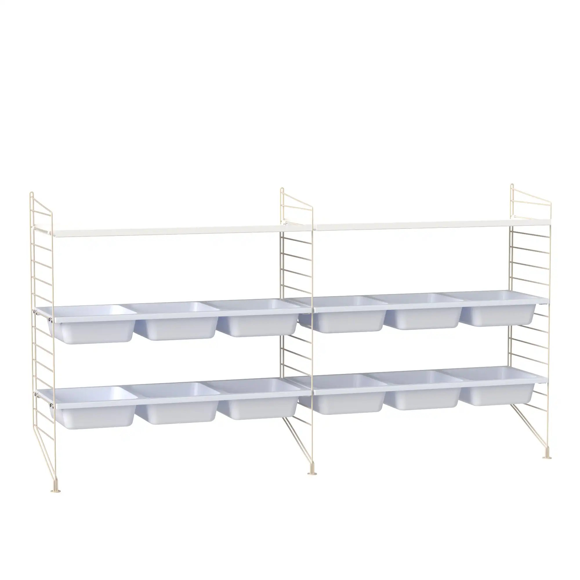 Barneroms hyllesystem F hvit/beige
