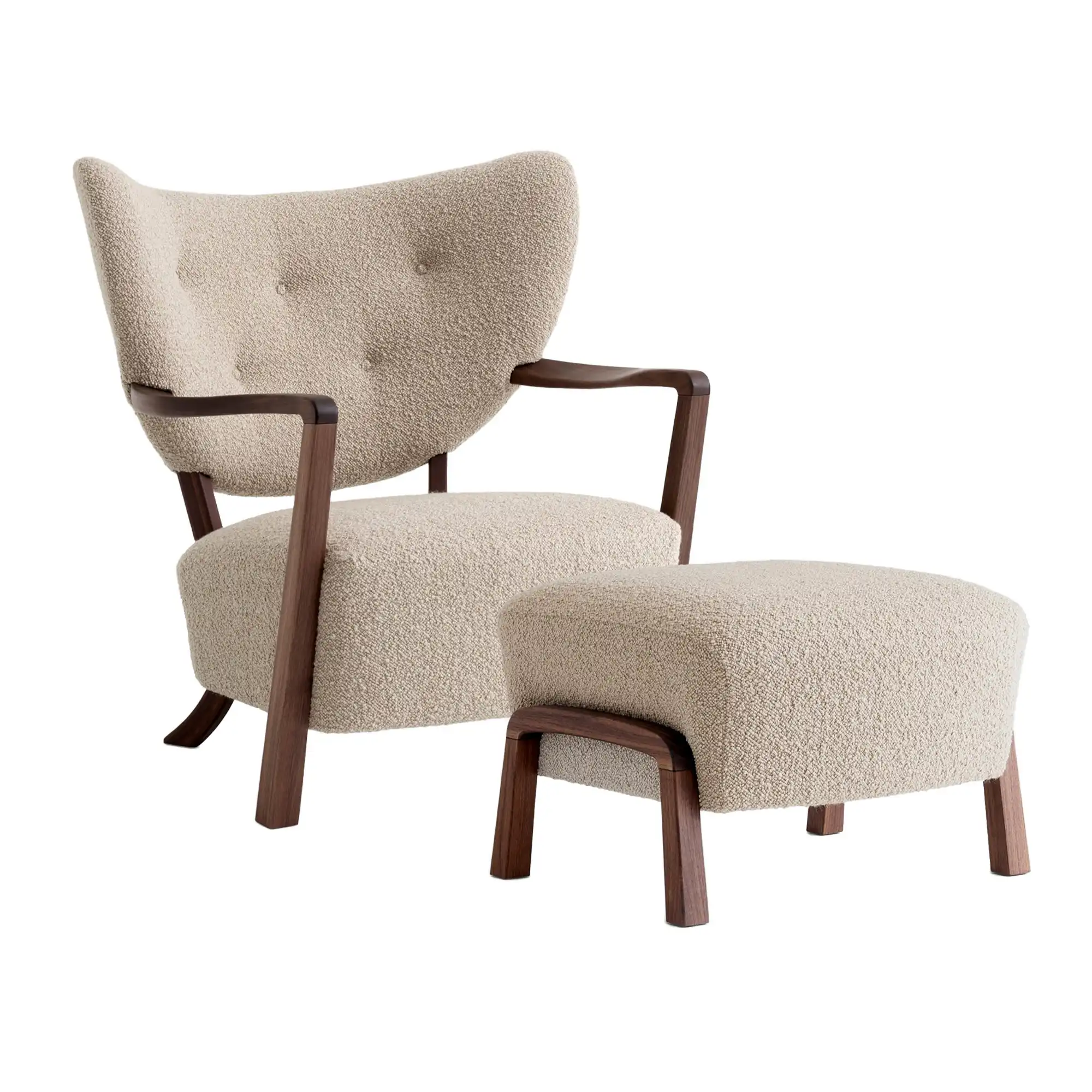 Wulff Lounge Chair ATD2  Pouf ATD3 - Walnut