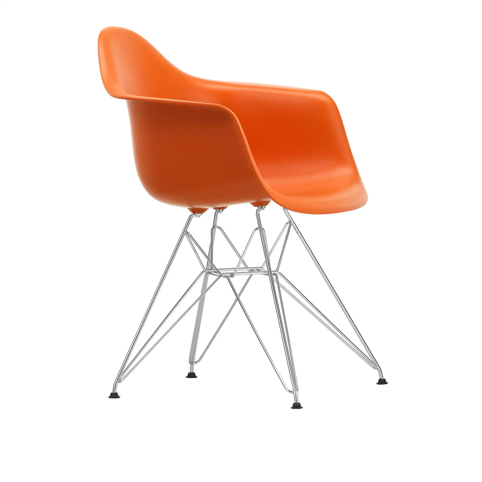 Eames Plastic Armchair DAR - 43 Rusty Orange - Chrome Base