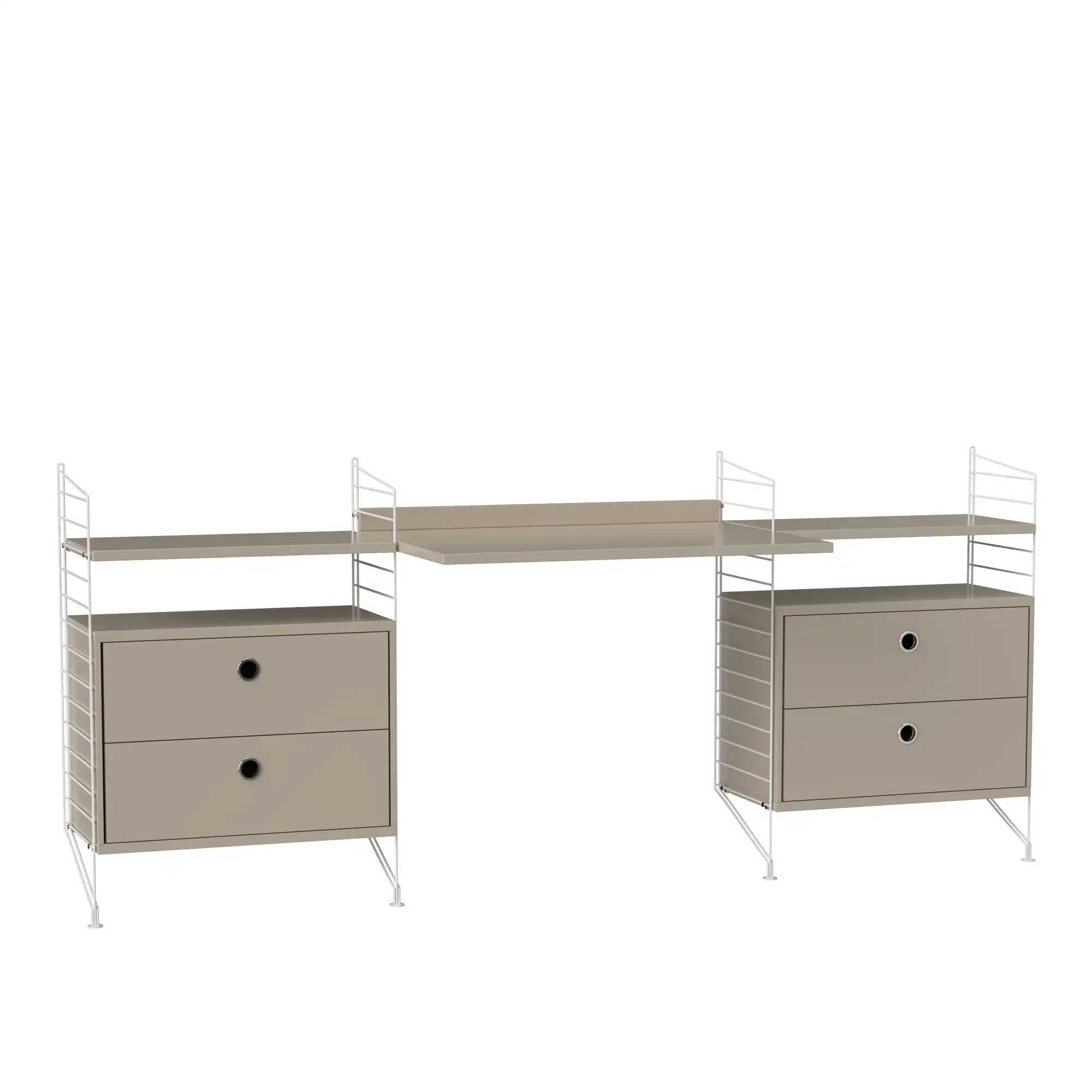 Kontor hyllesystem C beige/hvit