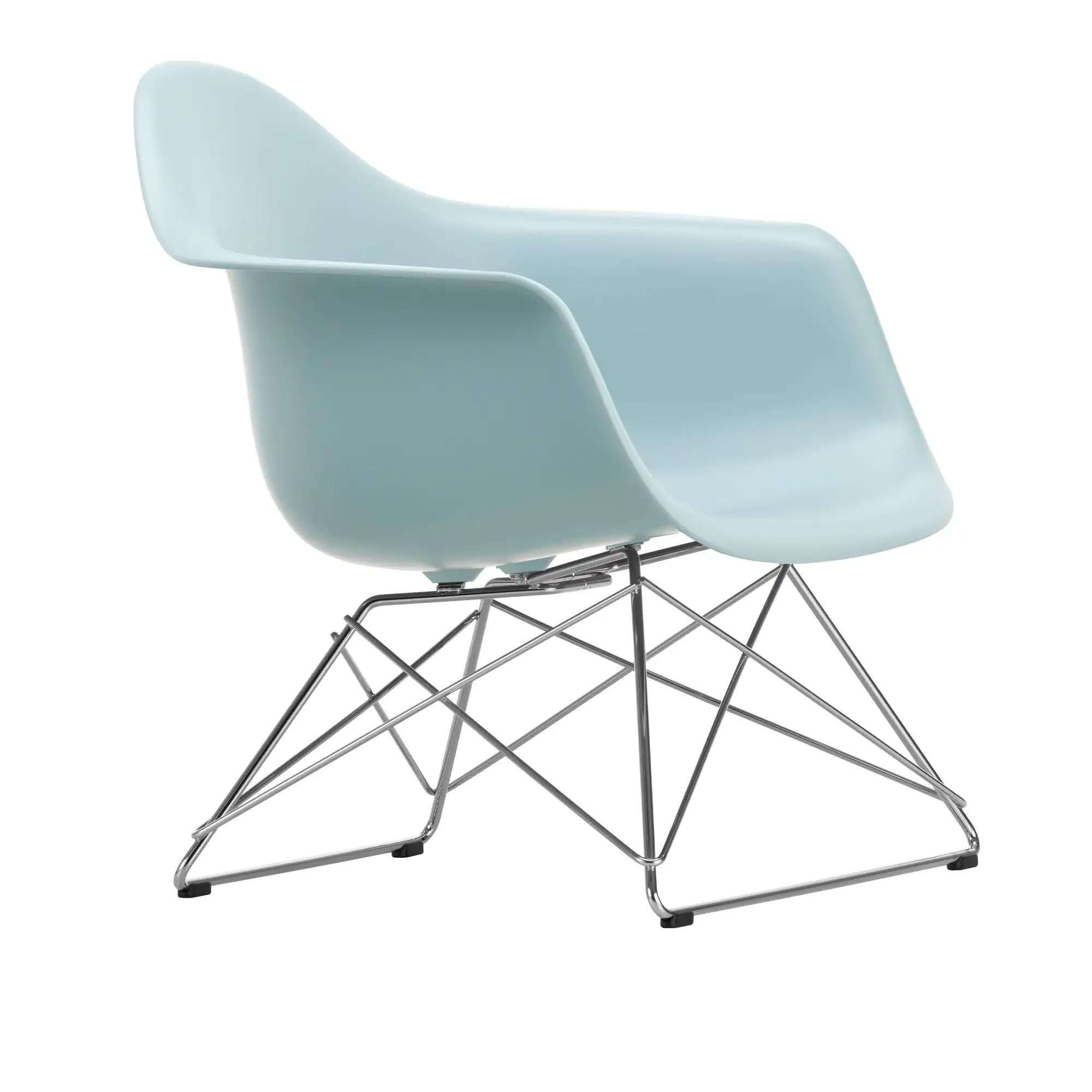 Eames Plastic Armchair LAR - 23 Ice Grey - Chrome Base