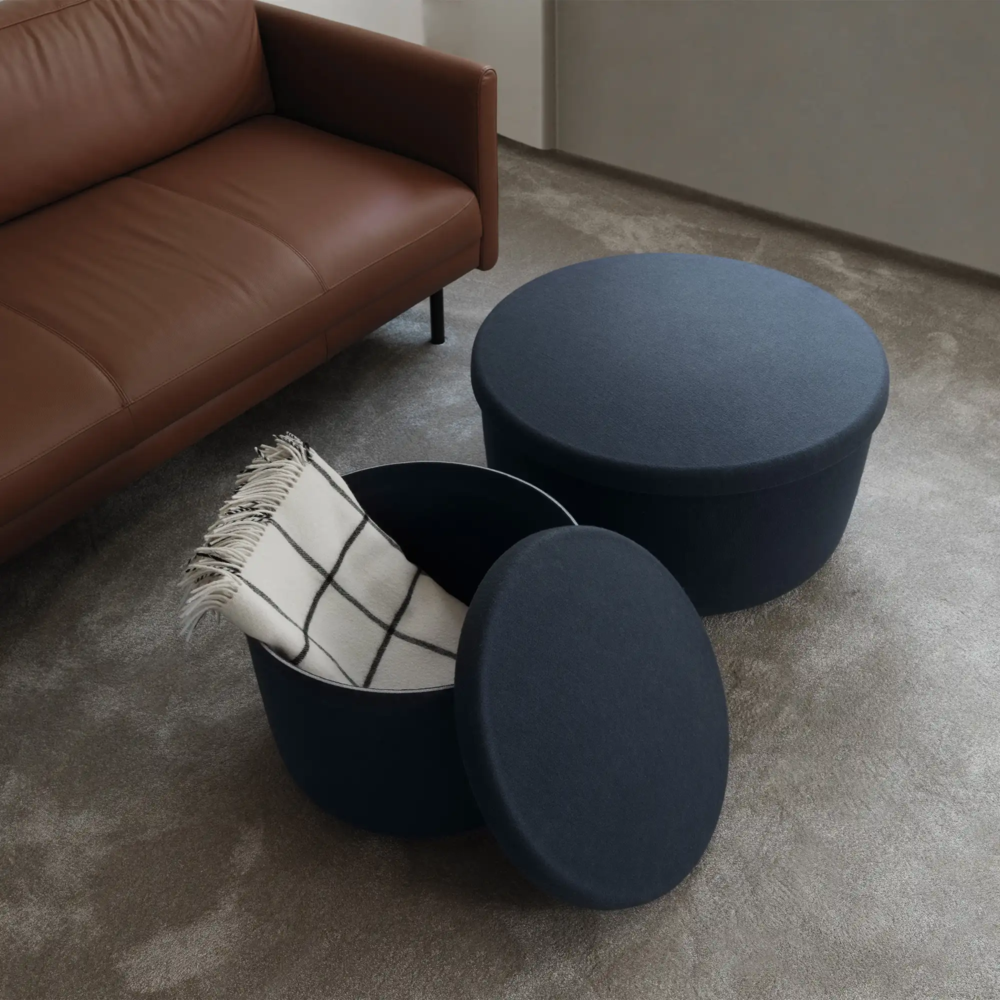 Hide Storage Pouf Small