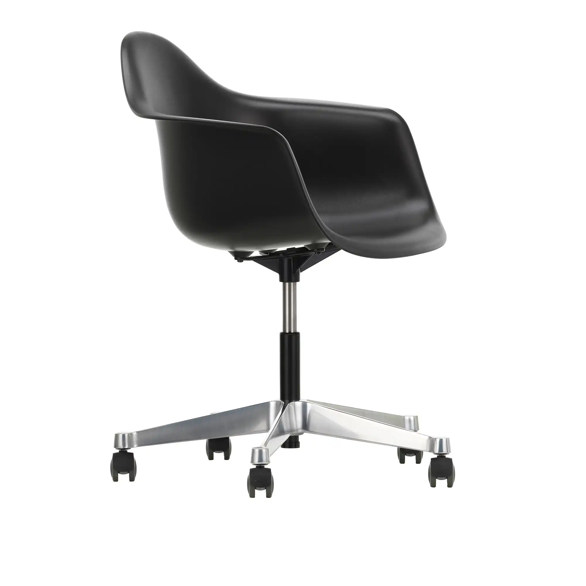 Eames Plastic Armchair PACC - 12 Deep Black - Castors Soft