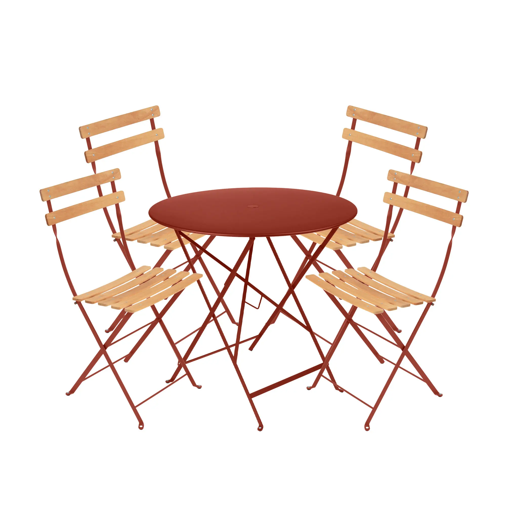 Bistro spisegruppe bord 77cm & 4 tre stoler