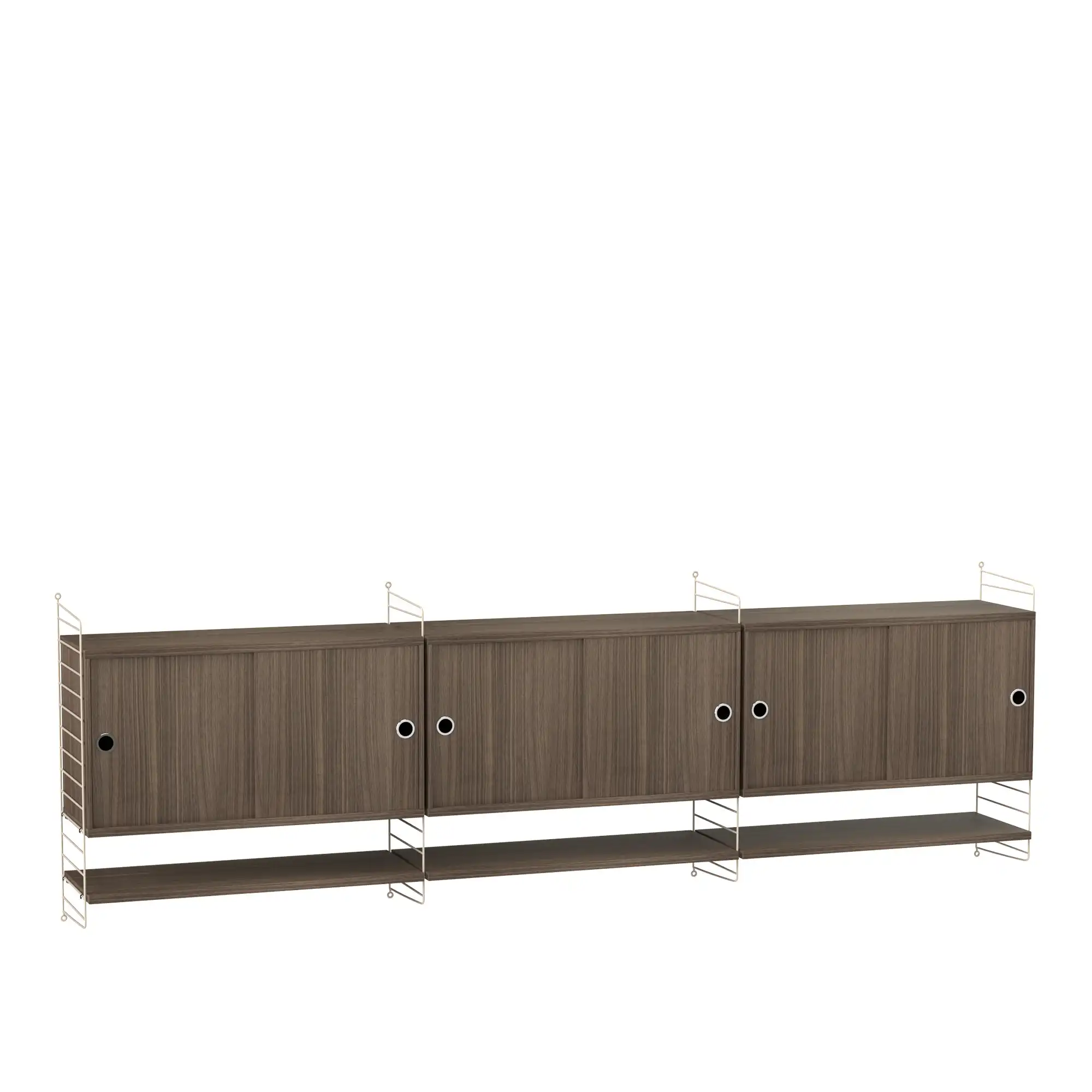 Stue hyllesystem E valnøtt/beige