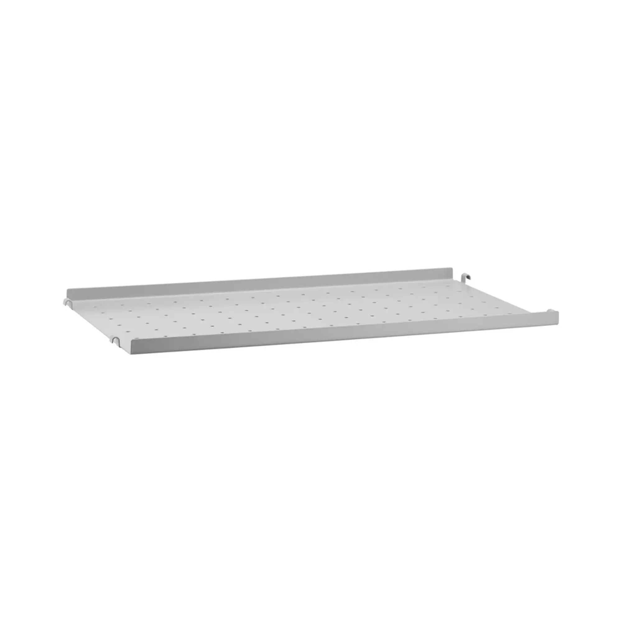 metallhylleplate 58x30cm låg kant grå