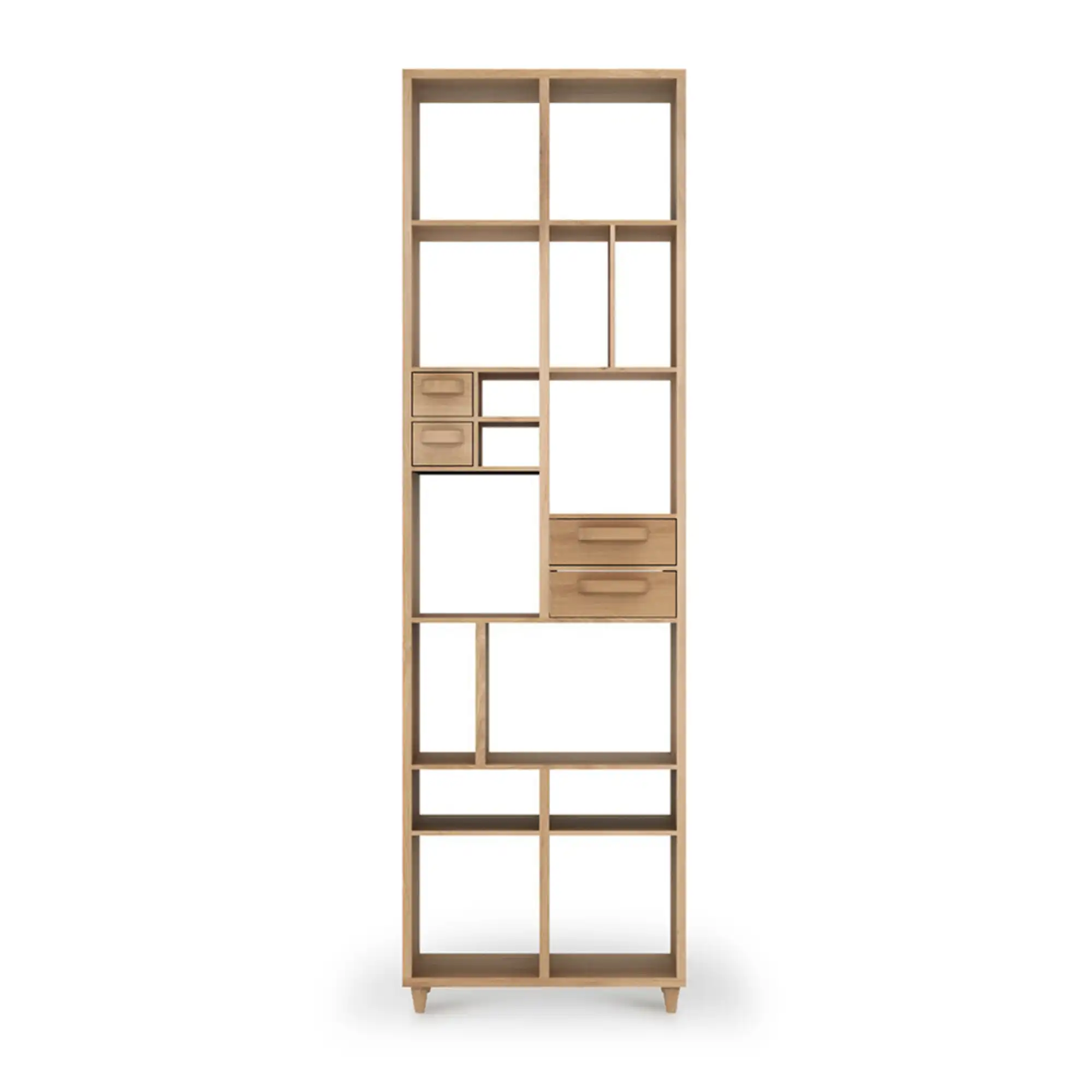 Pirouette Book Rack Oak 4 Drawers