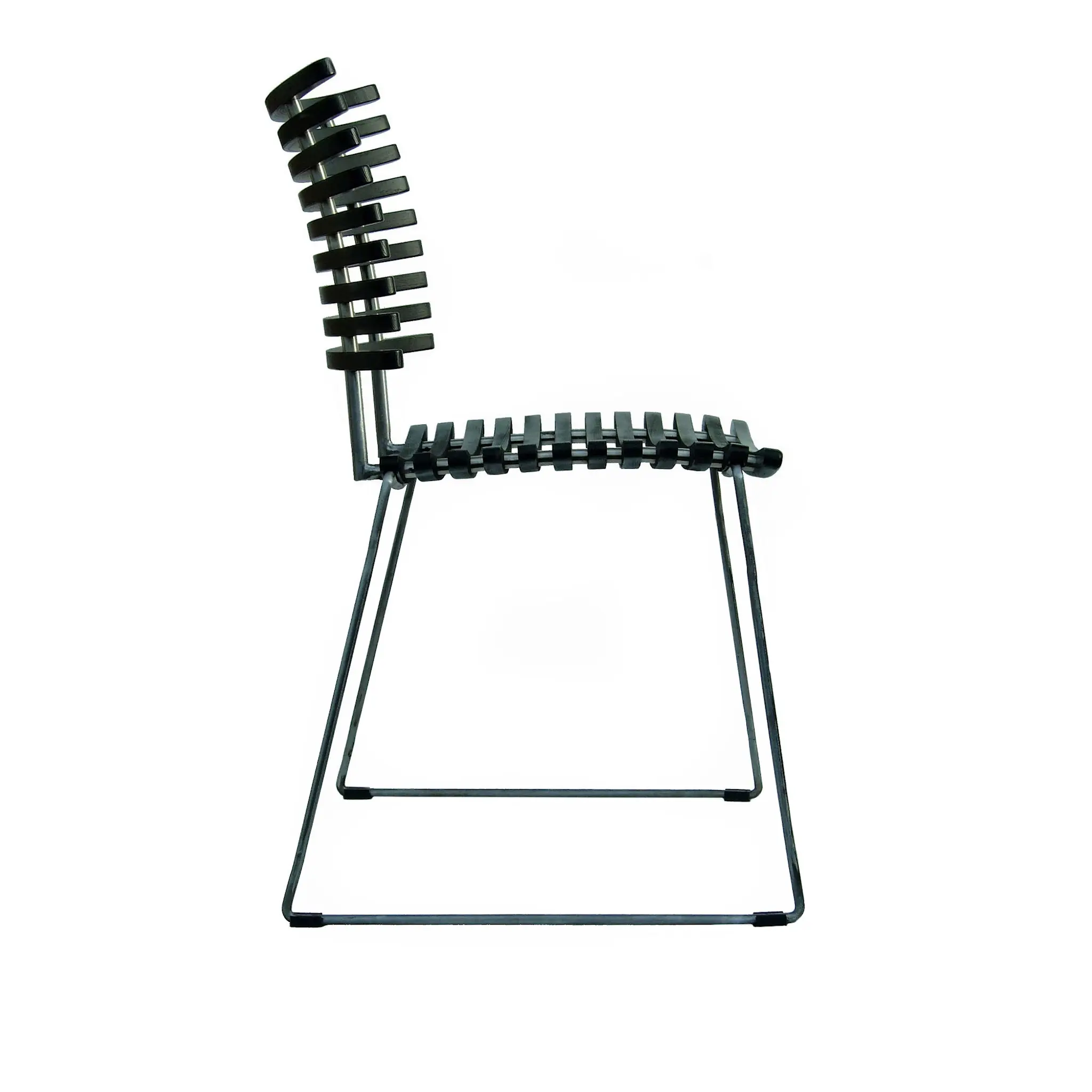 Leopard, Oljad ek, Med svart läderdyna, Naver Select läder - Svart, Underrede i rostfritt stål