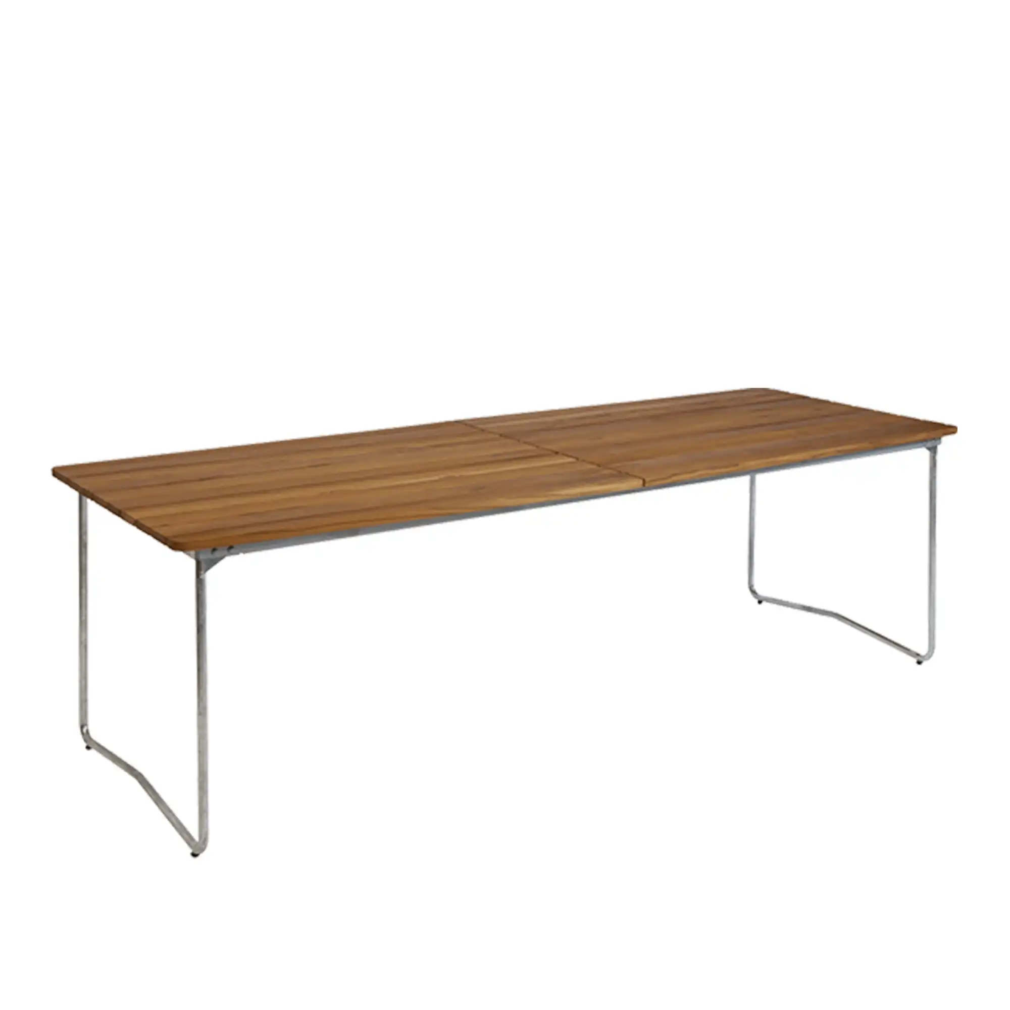 Bord B31 230cm varmforsinket stativ ubehandlet teak